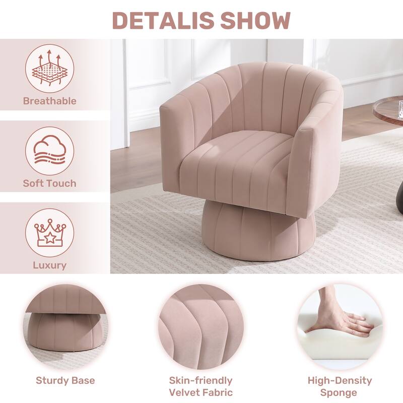 HOMYKA Swivel Accent Barrel Chair Cute Comfy Arm Chair Set 2