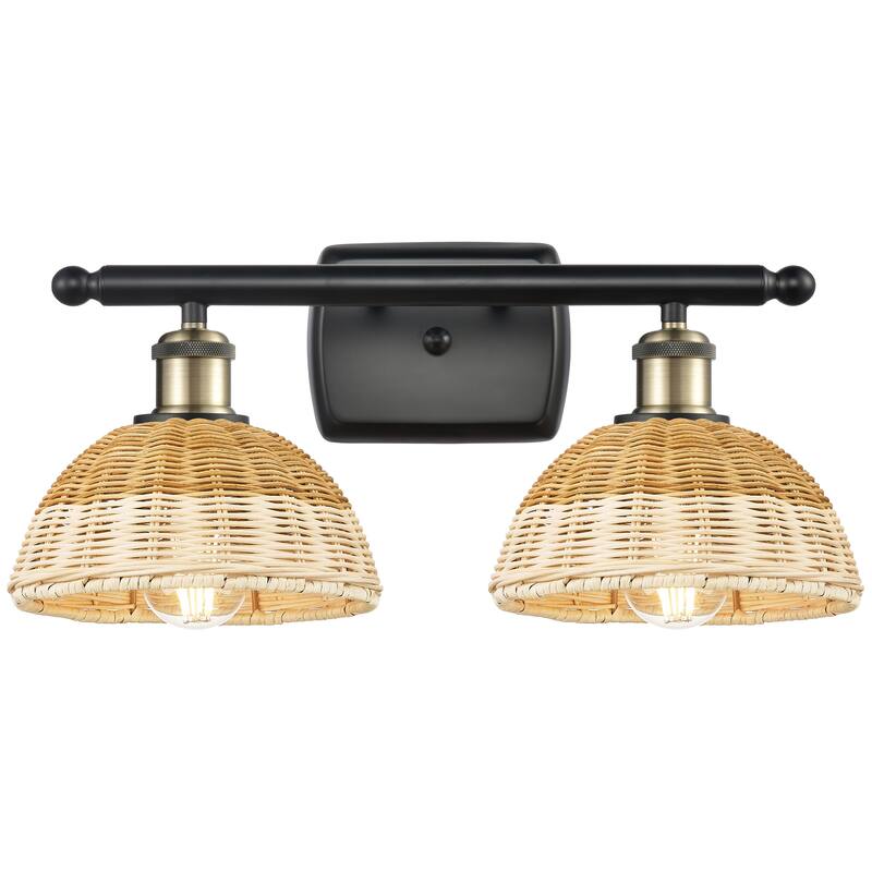 Innovations Lighting Endless Possibilities Ballston - Bristol Natural II - 2 Light 18" Bath Vanity Light - Black Antique Brass