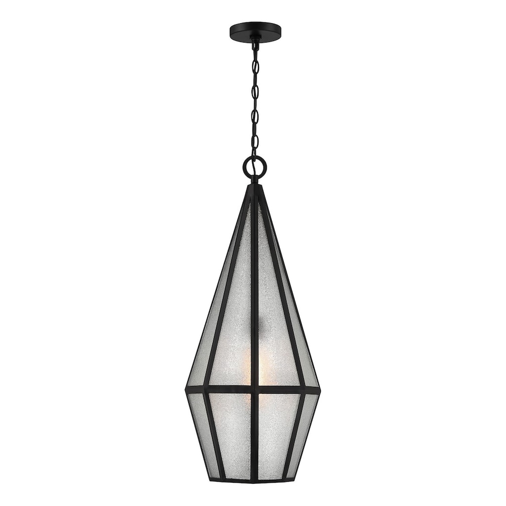 Peninsula 1-Light Outdoor Hanging Lantern in Matte Black