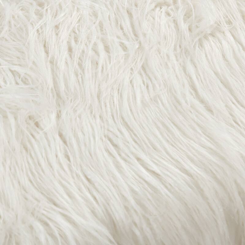 Mongolian Fauxfur Ottoman