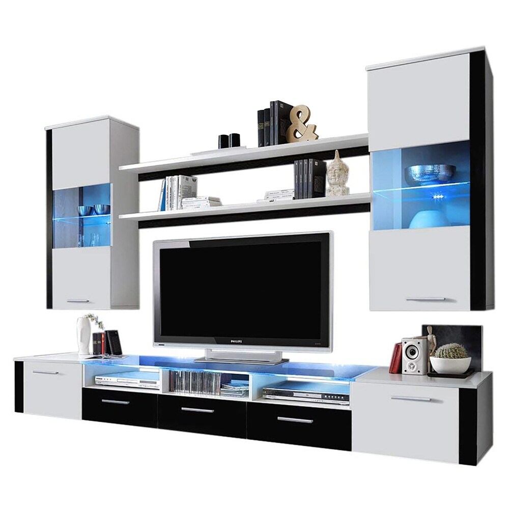 Fresh Wall Unit Modern Entertainment Center With Led Lights Overstock Fresh Wall Unit Modern Entertainment Center With Led Lights Overstock