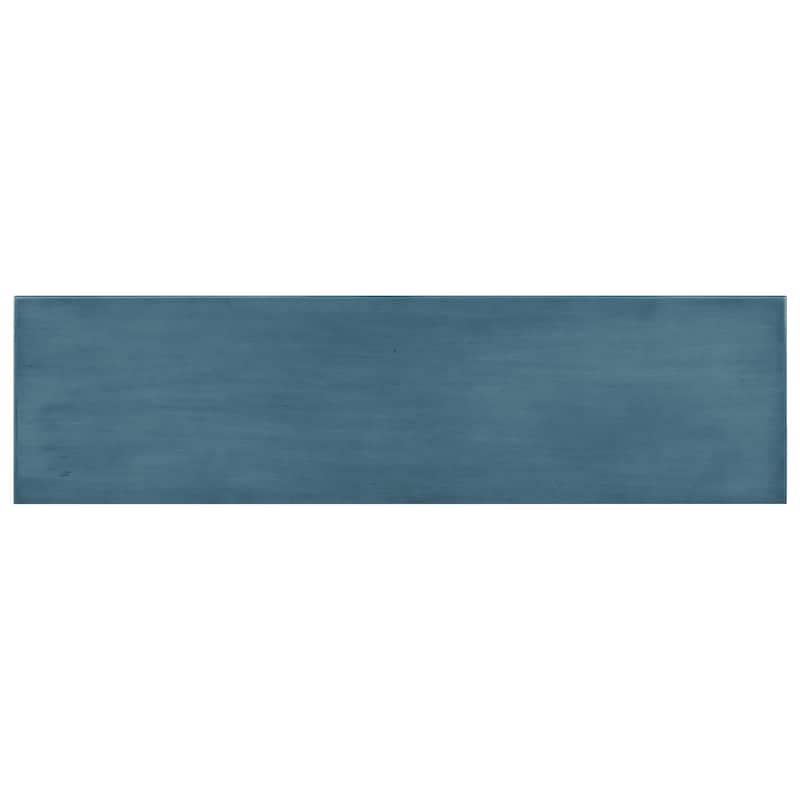 Blue Striped Accent Sideboard with Silver Handles