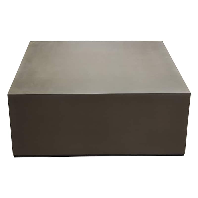 Viko Cocktail Coffee Table, 39 Inch Natural Cement Gray Square Body