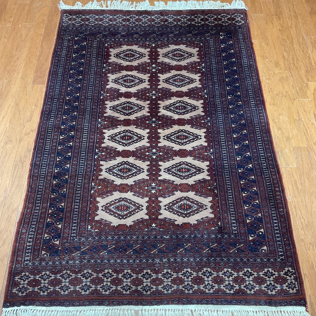 HERAT ORIENTAL Handmade Bokhara Wool Rug - 4'2" x 6'1"