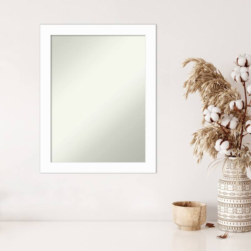 Basic Narrow Non-Beveled Wood Framed Wall Mirror