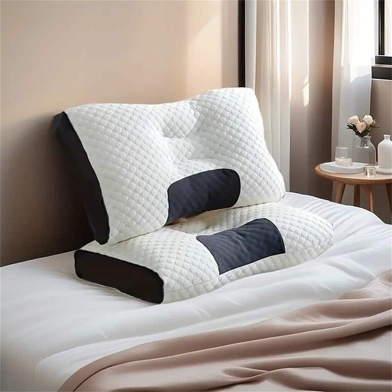 Cervical Pillow for Neck, Shoulder, & Back Pain Relief-Ergonomic Orthopedic Contour Pillow for Back and Side Sleep - Standard - Set of 2