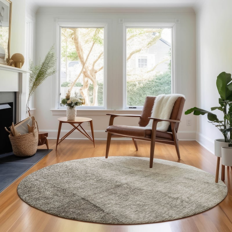Premium Washable Super Soft Chunky Ombre Mayfield Rug - Taupe - 8' x 8' - Round