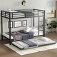 preview thumbnail 1 of 22, Black Metal Bunk Bed with Twin Size Trundle Twin XL