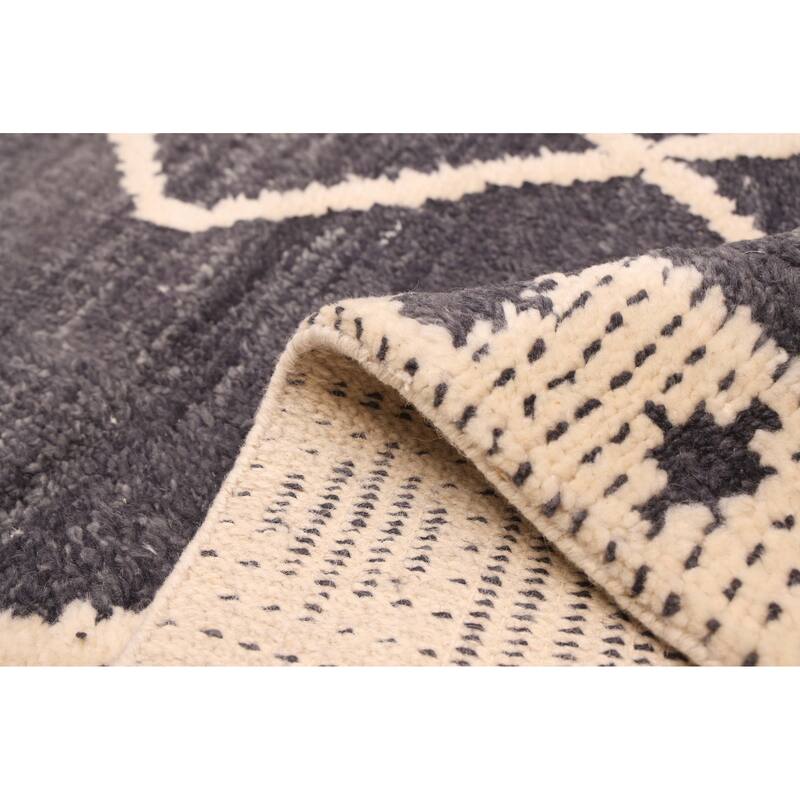 ECARPETGALLERY Hand-knotted Tangier Dark Grey Wool Rug - 5'2 x 8'0