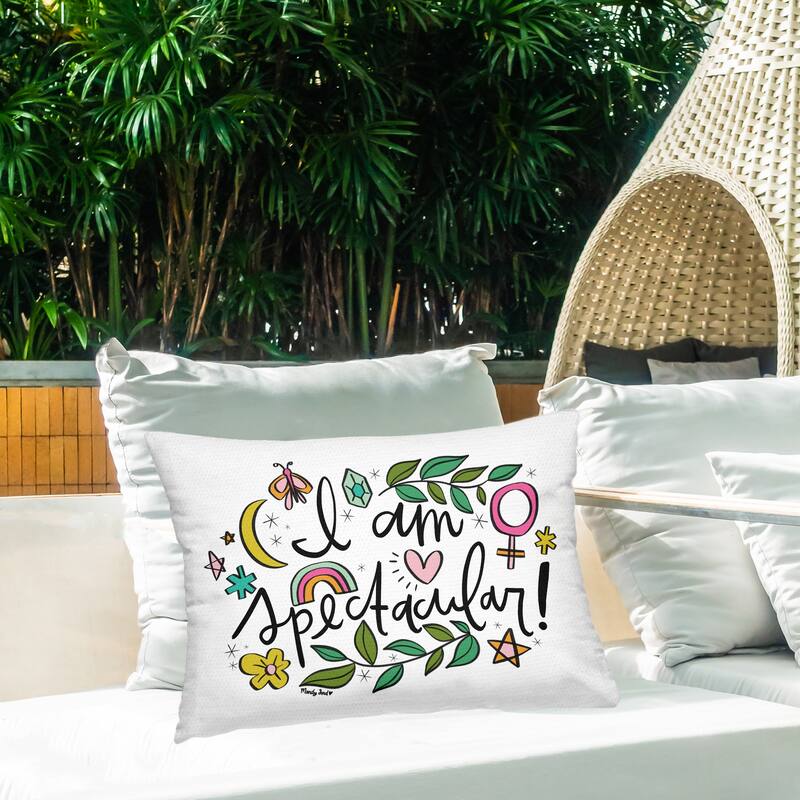 Stupell Motivational I Am Spectacular Printed Outdoor Throw Pillow Design by Mandy Ford Art + Illustration