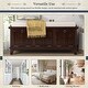 preview thumbnail 5 of 23, Upholstered Storage Bench & Unique Removable Seat Cushion Design with 3 Drop Down Storage Doors and Spacious Storage Space