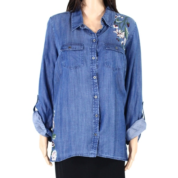 style & co embroidered top