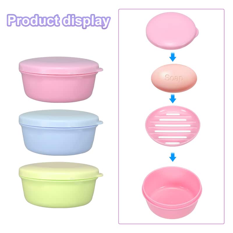 Travel Soap Container, 3 Pack Round Soap Holder Case