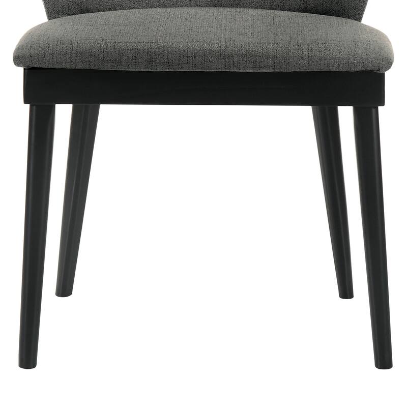 Juno Black or Walnut Wood Upholstered Dining Chairs - Set of 2