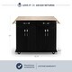 preview thumbnail 5 of 5, BELLEZE Black Wood Top Portable Kitchen Storage Cart/Island Rolling