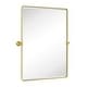 preview thumbnail 83 of 126, TEHOME Woodvale Rectangle Vertical Metal Wall Mirrors 40" x 30" - Brushed Gold