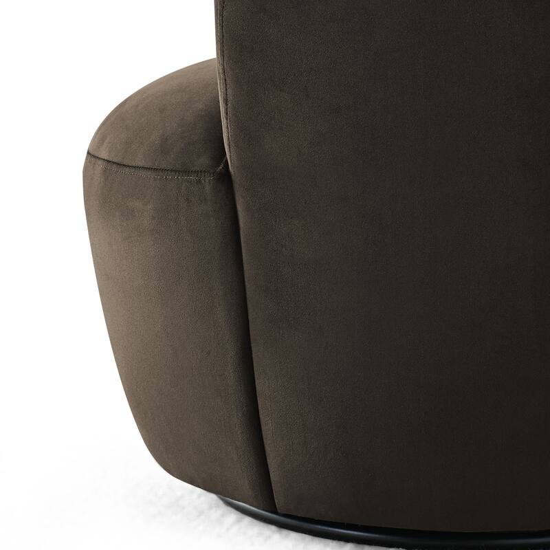 26.5" Wide Velvet Small Swivel Barrel Accent Chair(Set of 2)