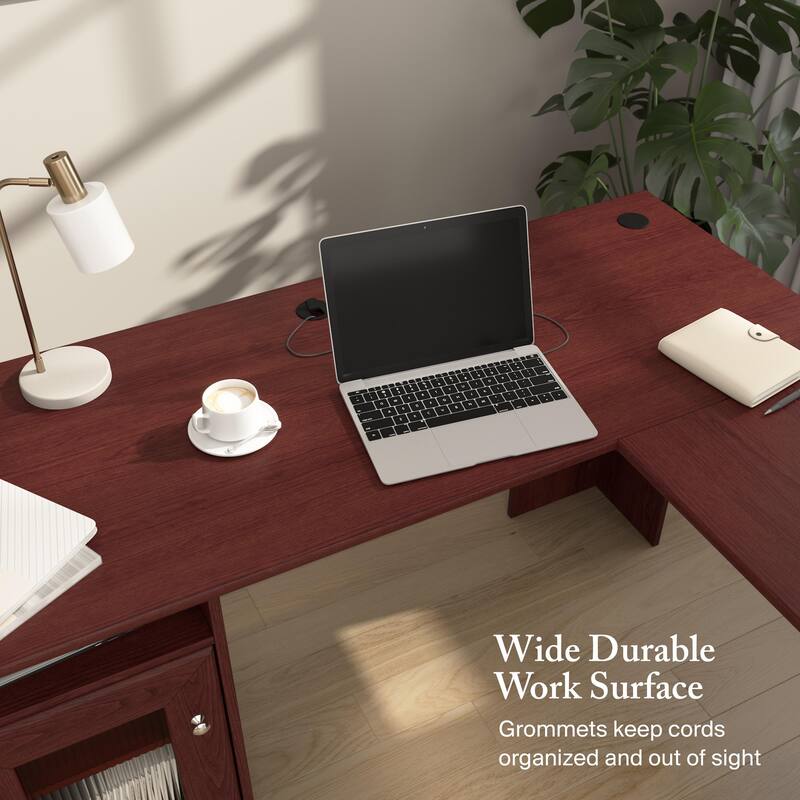 Cabot 60W L Shaped Computer Desk with Storage by Bush Furniture