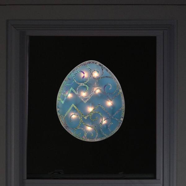 Shop 12 Lighted Blue Easter Egg Window Silhouette Decoration