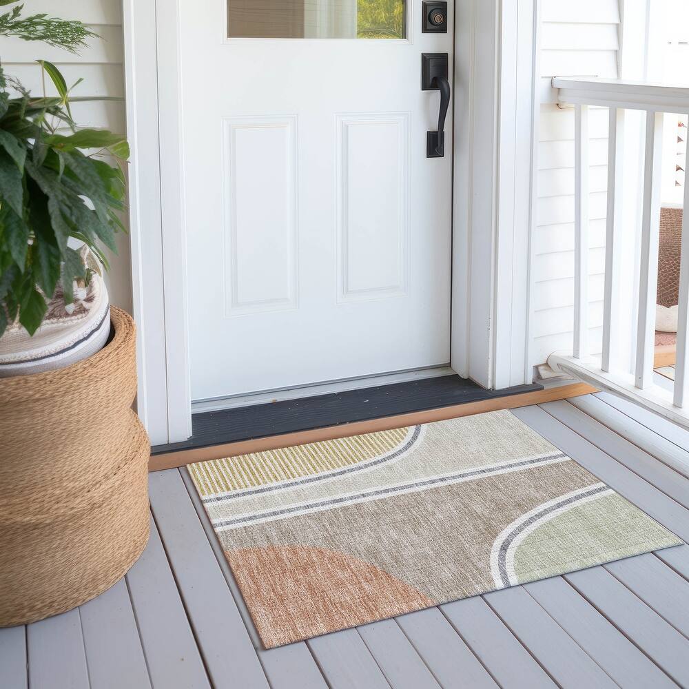 Machine Washable Indoor/ Outdoor Contemporary Keely Chantille Rug