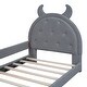 preview thumbnail 19 of 31, Twin Size Upholstered Daybed with OX Horn Shaped Headboard