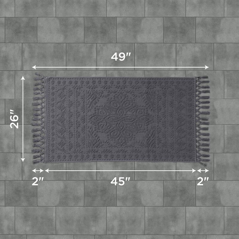 French Connection Nellore Fringe Cotton Bath Rug