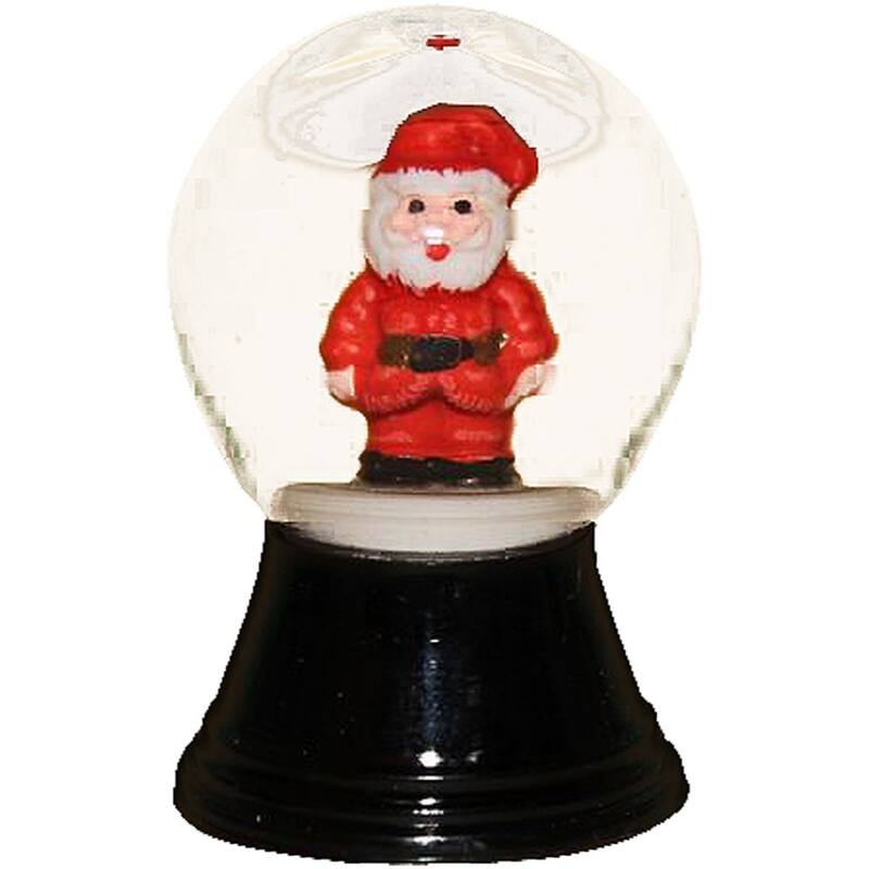 1.5" Black and Red Snow Globe Santa Tabletop Decoration