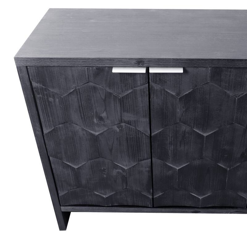 Accent Cabinet 4 Door Wooden Cabinet Sideboard Buffet Server Cabinet Storage cabinet