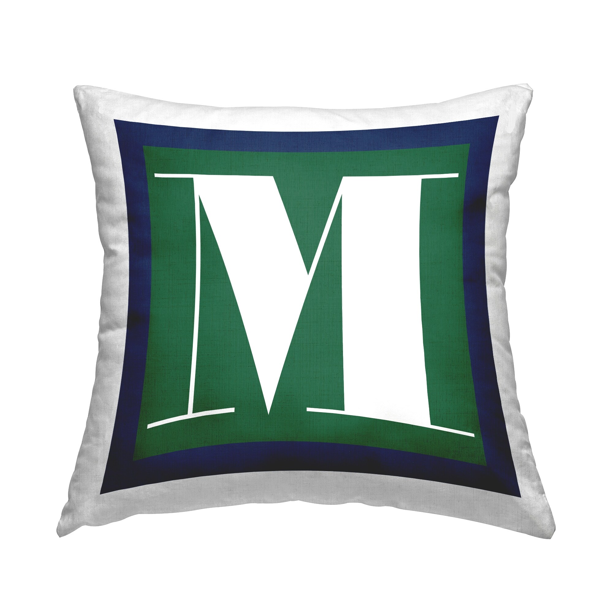 Stupell Bold Green Letter Throw Pillow Design by Lil' Rue