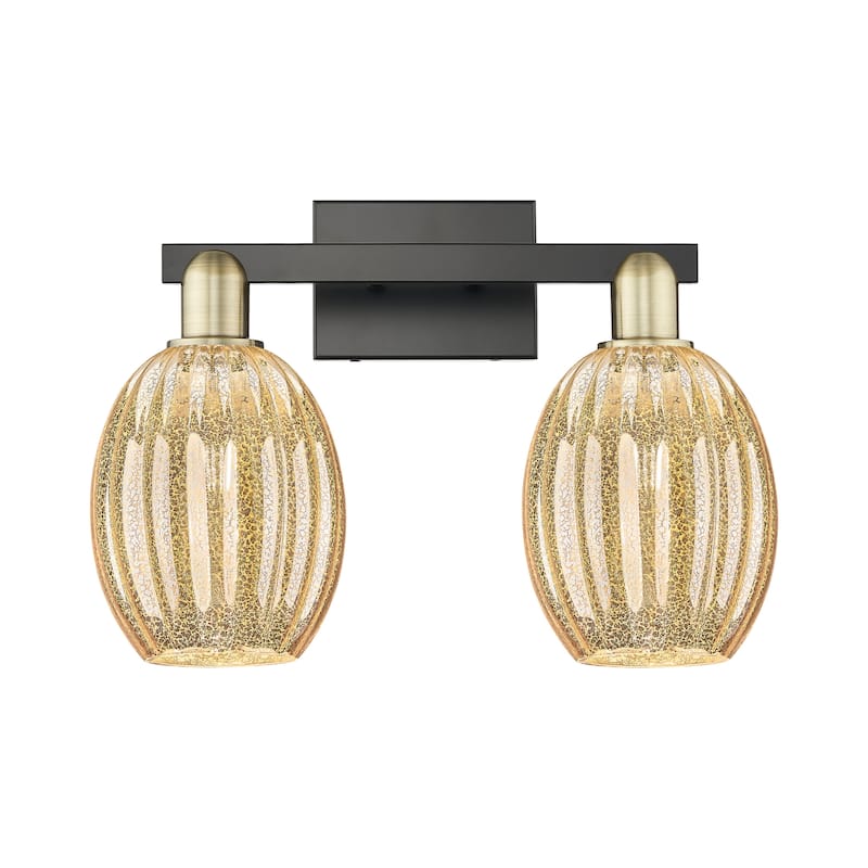 Innovations Lighting 716-2W-13-16 Preston Vanity Preston 2 Light 16" - Black Antique Brass / Mercury