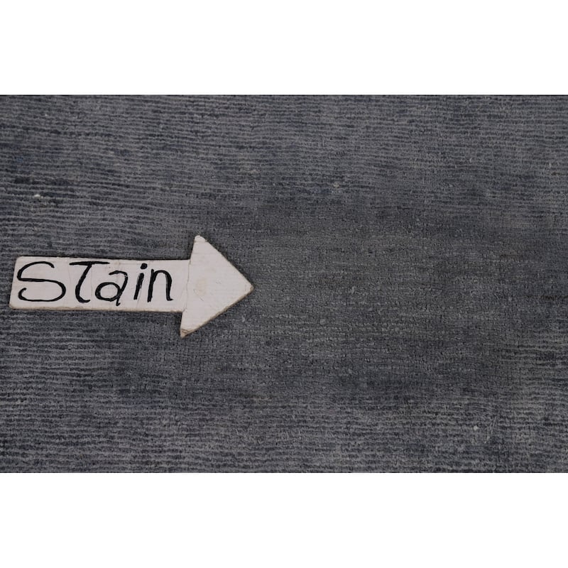Blue Gabbeh Modern Area Rug Handmade Wool Carpet - 7'11"x 9'10"
