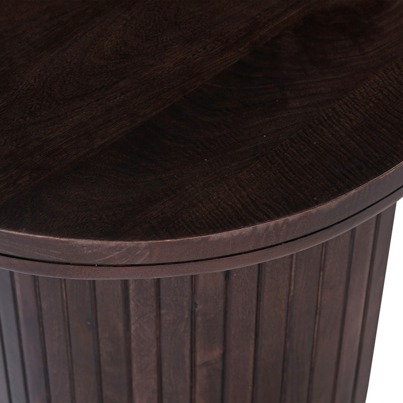 Geneva 51 in. Brown Wood Oval Coffee Table