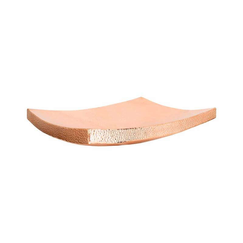 Kohani Hand-Hammered Copper Curved Vessel Bathroom Sink - 20 x 15 x 4