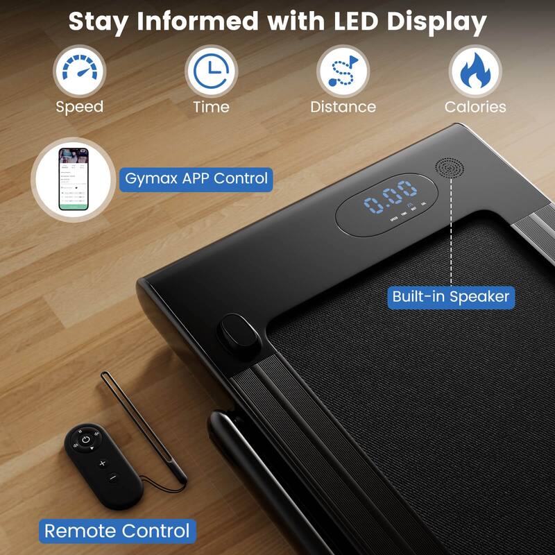 Superfit 3-in-1 Folding Treadmill with Smart Apps Remote Control LED - See Details