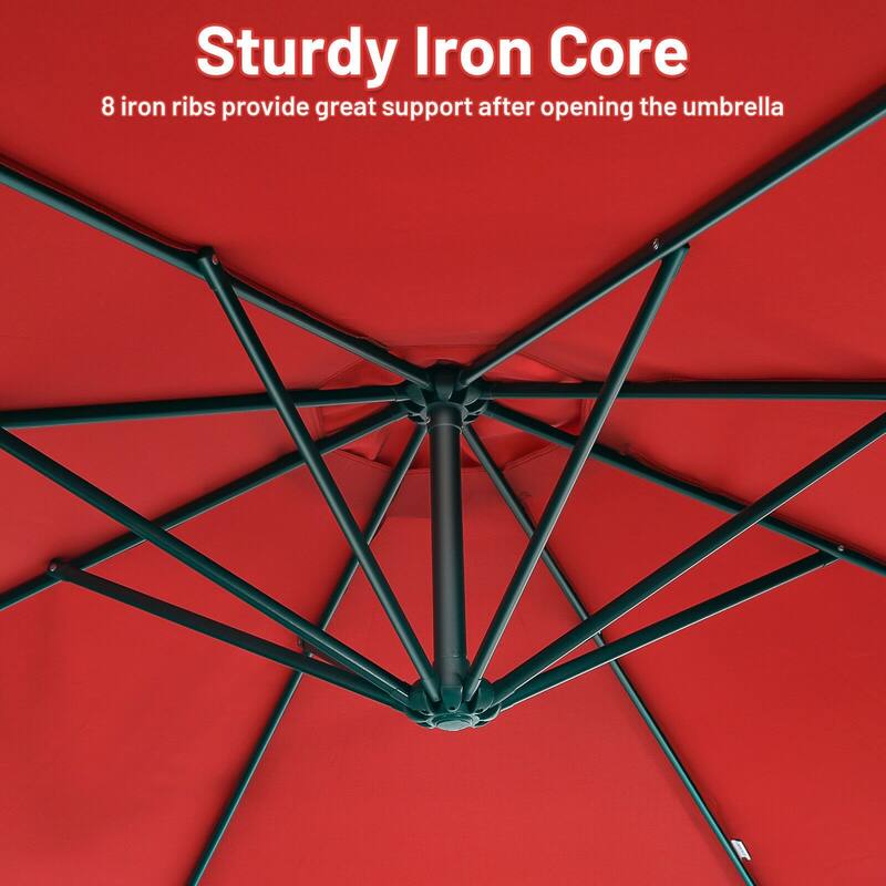 10ft Cantilever Patio Umbrella with Crank and Cross Base