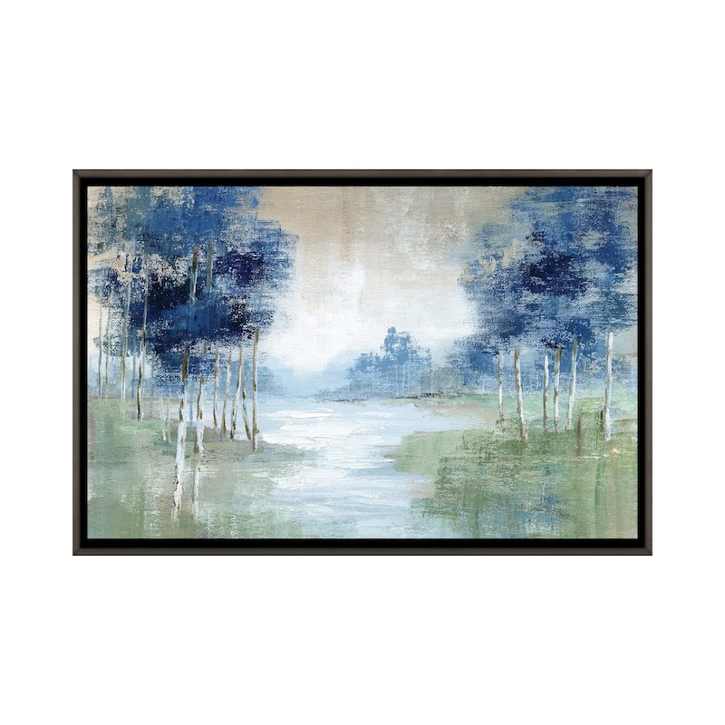 iCanvas "Birch River" by Nan Framed - Charcoal - 18x26