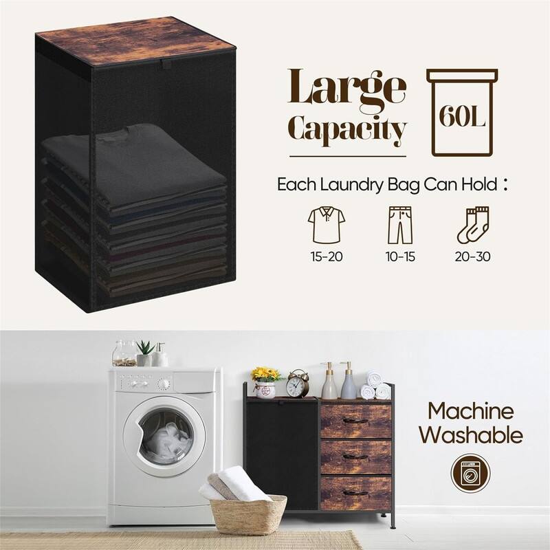 Laundry Sorter with 3 Cloth Drawer - 30.8"L x 11.3"W x 29.1"H