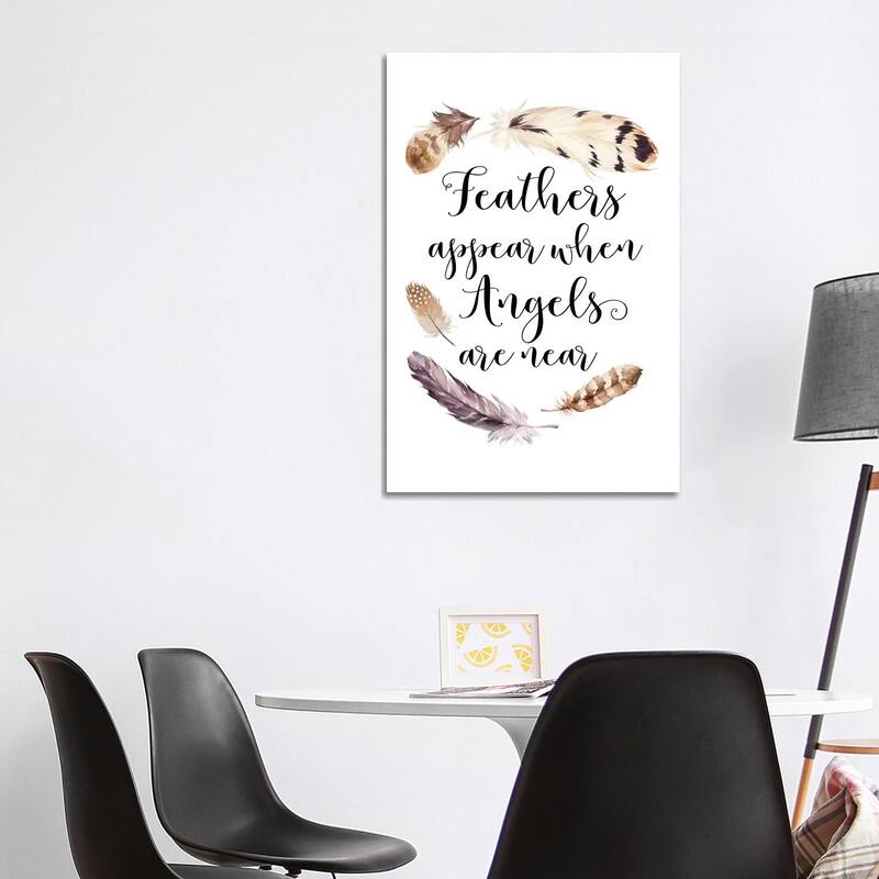 iCanvas "Feathers Appear When Angels Are Near" by Eden Printables Canvas Print - 40x26x1.5