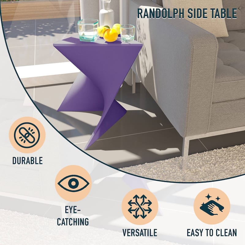LeisureMod Randolph Modern Side Table - Grey - 15.5 x 17 x 17