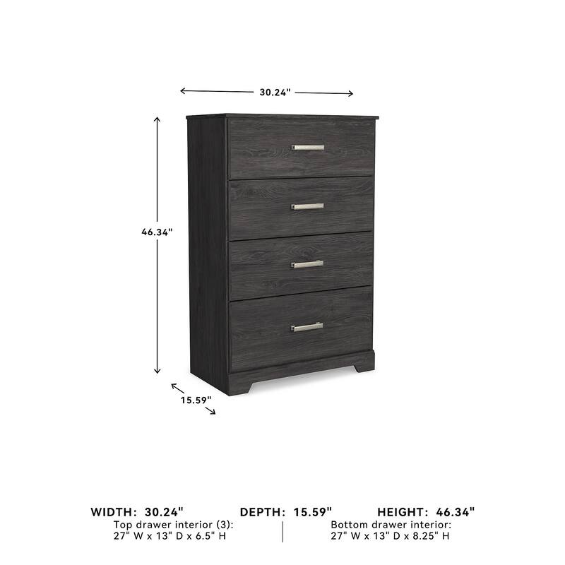 Belachime Black Four Drawer Chest