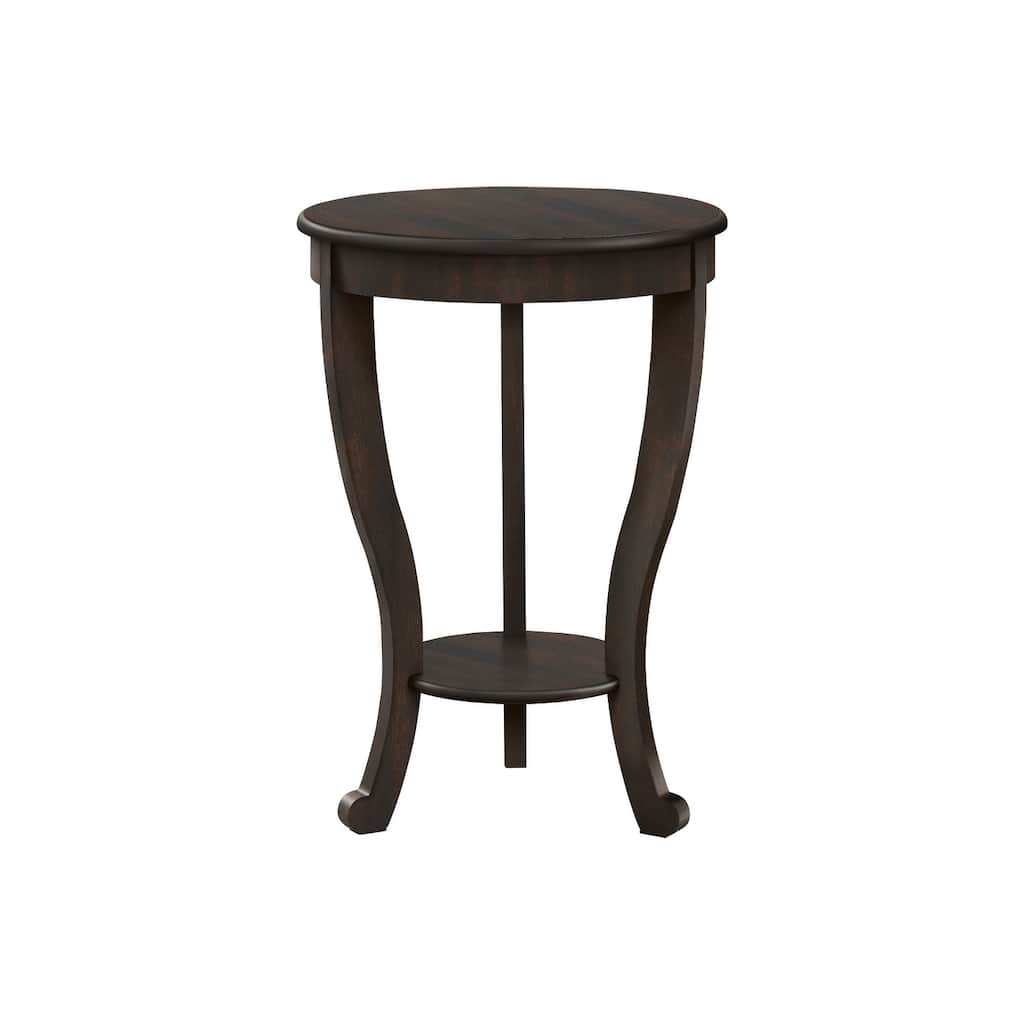 Accent Table, 2 Tier, Bedroom, End, Lamp, Nightstand, Round, Side Table, Veneer, Traditional