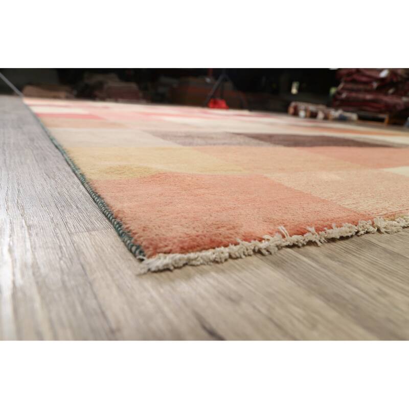 Hand Knotted Oriental 100% Wool Carpet Tribal All-Over Multi-Colored Gabbeh (kashkoli) Area Rug - 11' 8'' X 9' 2''