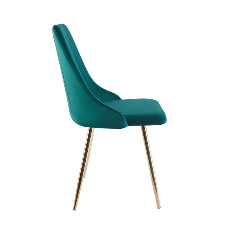 Porthos Home Pella Dining Chairs Set of 2, Velvet, Gold Chrome Legs