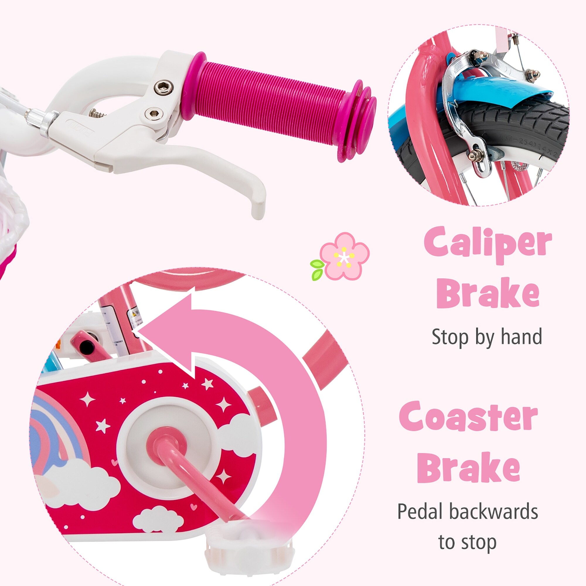 Honeyjoy 18 Inches Kids Bicycle with Training Wheels