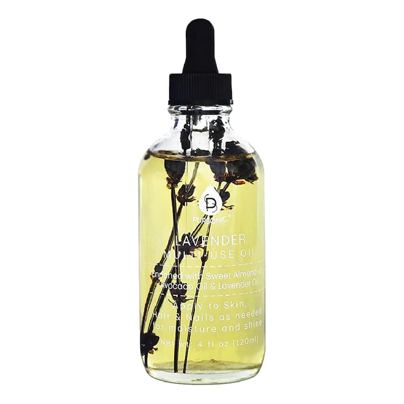 Pursonic Lavendar Flower Multi Use Body Oils 4 Oz - N/A - White