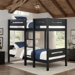 Sturdy Twin/Twin Bunk Bed, 14+14 Slat System, Patent Pending Design