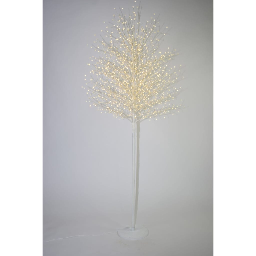 6.75' Pre-Lit Micro Dot White Artificial Tree, LED Warm White Lights
