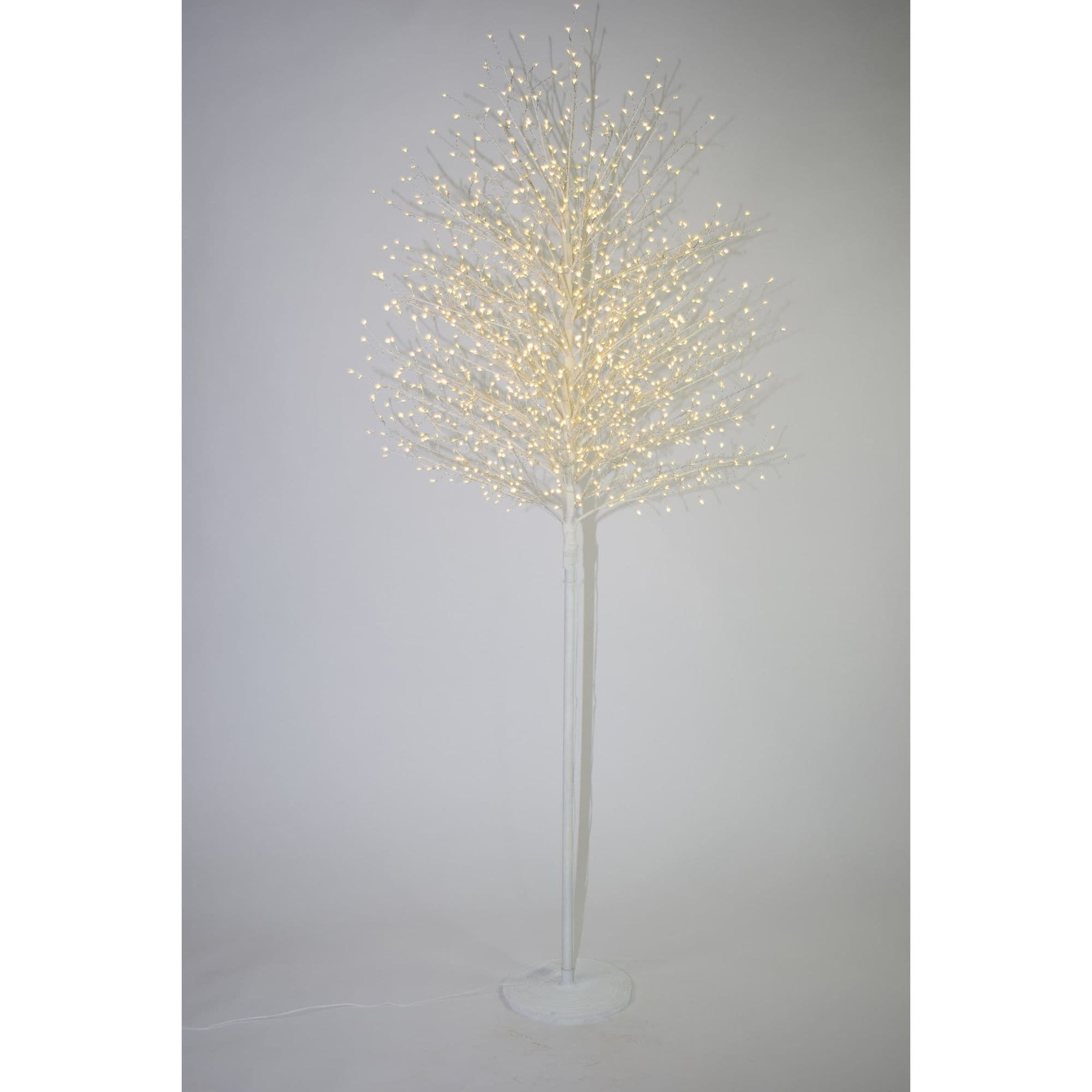 6.75' Pre-Lit Micro Dot White Artificial Tree, LED Warm White Lights