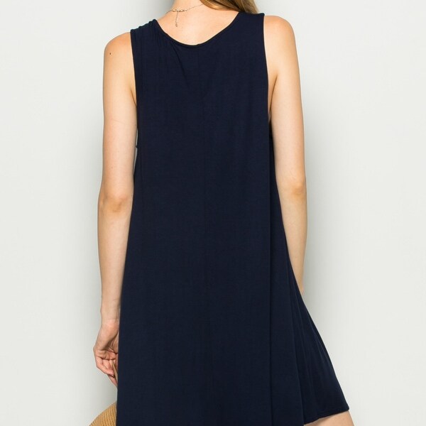 navy swing dress