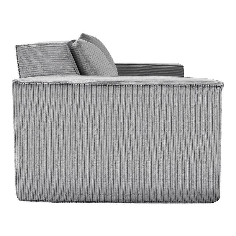 63” Wide Space-Saving Corduroy Loveseat Sofa 2-Seater Couch with High-Resilience Cushions - 63” x 37” x 28.3”